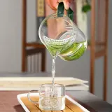 크리스탈문 유리 거름망 숙우 400ml 그린