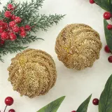 로열골드 글리터 장식볼 2p(10cm) (샤이닝캐슬)