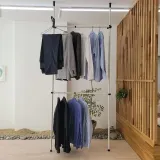 이단 철재 옷버팀 정리봉 2단행거