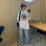반팔티셔츠 오버핏 빈티지 나염 프린팅 상의