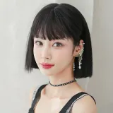 시크 칼단발 통가발(내추럴블랙)