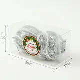 로열실버 글리터 장식볼 2p(10cm) (로프회오리)