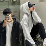 후드집업 기모 남녀공용 무지 집업 후디 아우터
