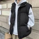 남성 패딩 조끼 오버핏 조끼 집업 아우터 루즈핏 조끼