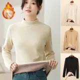 여성 플리스 기모 하프넥 티셔츠 ELC9013