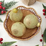 블링 글리터 장식볼 3p(8cm) (샤인골드)