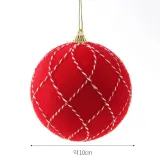 핫레드 패브릭 장식볼 2P(10cm) (다이아체크)