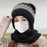 머플러햇 퍼 안감 겨울 모자 목도리 일체형 방한 모자