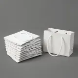 심플 무지 가로형 종이 쇼핑백 10p(15x12cm) (화이트)