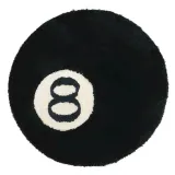홈소프트 검은색 8번 공 원형 러그(80cm)(색상)