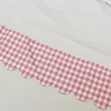 체크 커튼형 침대 모기장 (180x200cm)(핑크) 실내방충