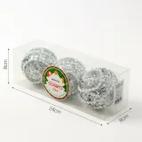 로열실버 글리터 장식볼 3p(8cm) (블링진주)
