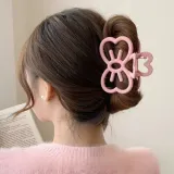 리본 고양이 올림머리 헤어 집게 핀