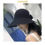 돌돌이 리본 망사 썬캡 블랙 휴대용 모자 실용 보관 수납