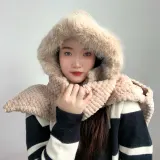 포근하루 일체형 후드 목도리 후드머플러 겨울장갑