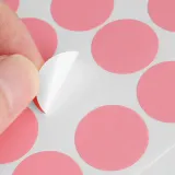 20mm 컬러 원형스티커 12매세트(핑크)/ 단색스티커