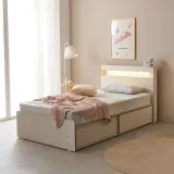 LED 헤드 슬라이드 수납형 침대 SS (매트리스 미포함)