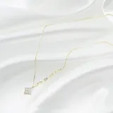 [비쥬홀릭] 실버925 골드도금 자개 다인스퀘어 목걸이
