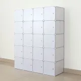 심플리 화이트 선반 옷장(4열12칸) 조립식옷장