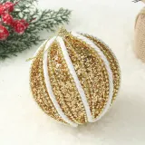 로열골드 글리터 장식볼 2p(10cm) (세로로프)