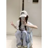 레이스 스티치와 컷아웃 디자인의 여성 와이드 2XL