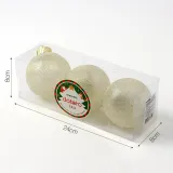 시스루 레이스 장식볼 3p(8cm) (골드망사)