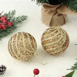 로열골드 글리터 장식볼 2p(10cm) (반짝회오리)