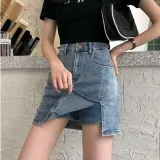 여자 페이크 데님 치마 짧은 청 치마바지 스커트 데일리 여름 치마 데이트