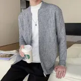 남성 집업 가디건 긴팔 니트 투웨이 골지 슬림핏 간절기용