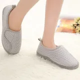 그레이 메쉬 실내화 쿠션실내화 편안한슬리퍼 발이편한슬리퍼 쿠션좋은 폭신한 발편한여성