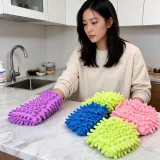 세차 장갑 극세사 청소용 미트 주방 설거지 양면 4color 데일리 집들이 선물용