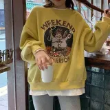 그래픽 기모 박시핏 스웻셔츠