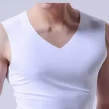화이트 런닝 셔츠 민소매 남자 실크 아이스 쿨