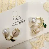 단아한 튤립 포인트 진주 귀걸이 악세사리