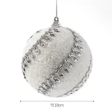 실버화이트 글리터 장식볼 2p(10cm) (크라운회오리)