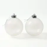 시스루 레이스 장식볼 2p(10cm) (실버망사)