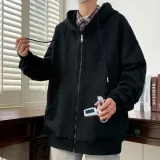 오버핏 후드집업 회색 루즈핏 데일리 후드티셔츠 집업 가디건