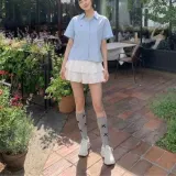 프릴 미니 캉캉 스커트 페미닌룩 데일리룩 데이트룩