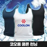 국산 라운드 쿨론 아이스 런닝 무지 골지 단체 나시 스포츠