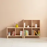 디포랙 2단 4칸 고무나무 오픈 책장 770 D2854