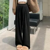 안감 기모 와이드 팬츠 체형보정 롱 루즈핏 바지