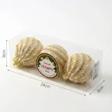 시스루 레이스 장식볼 3p(8cm) (라운드골드)
