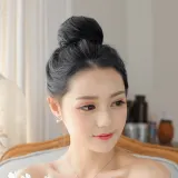 똥머리 헤어망 가발(블랙) 당고머리