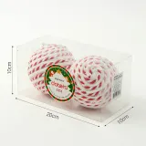 루비레드 패브릭 장식볼 2P(10cm) (화이트체크)