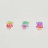 오로라 행운 거북이 파츠 UV 레진 비즈 공예 재료 글리터 무지개 미니 거북이 키캡 파츠 DIY 야광 폰꾸 데