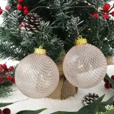 시스루 레이스 장식볼 2p(10cm) (샴페인골드네트)