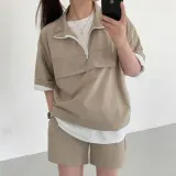 노브라티셔츠 반티 졸사 데님 오오티디 반집업 사색 반팔 캐주얼 상하의