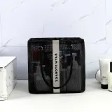 대형 메쉬 목욕바구니 욕실수납 메탈프레임 블랙