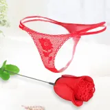 한송이 장미 레이스 T팬티 여성 섹시 티팬티