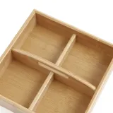 공간박스 4칸 대나무 수납보관함 탕비실 티박스